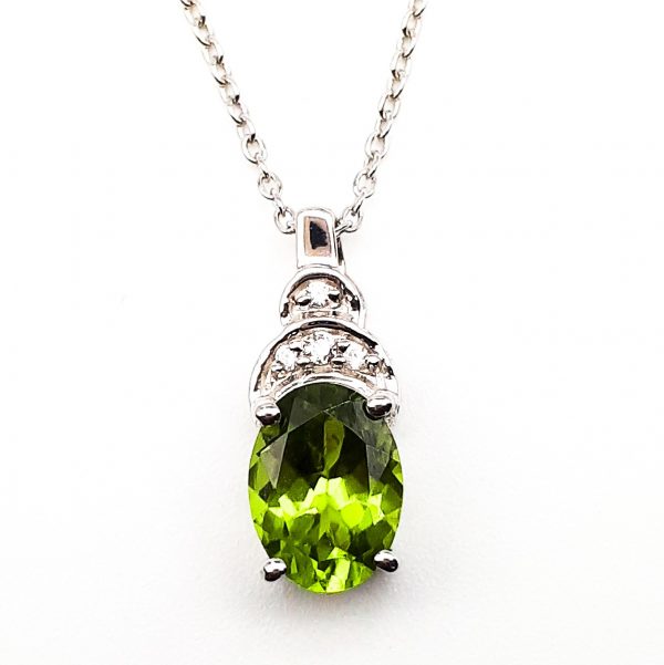 Peridot and white topaz pendant GWP83163-0