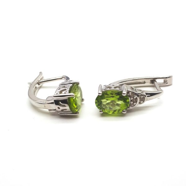 Peridot and White topaz earrings GWER83181-2121