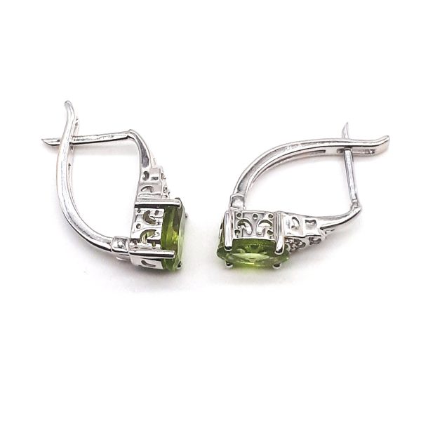 Peridot and White topaz earrings GWER83181-2122