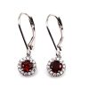 Red garnet dangling earrings with cubic zirconia GWER84058-2118