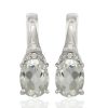 Green amethyst lever back earrings GWER83182-0