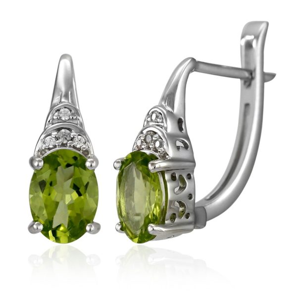 Peridot and White topaz earrings GWER83181-0