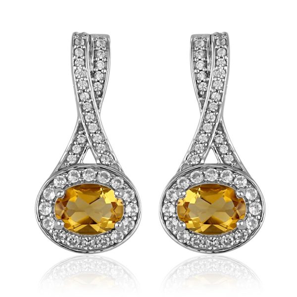 Citrine and white cubic zirconia earrings GWER83430-0