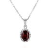 Red garnet and Cubic Zirconia pendant GWP84061-0