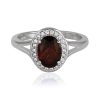 Red garnet and cubic zirconia ring GWR84069-0