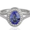 Tanzanite and cubic zirconia ring GWR84076-0