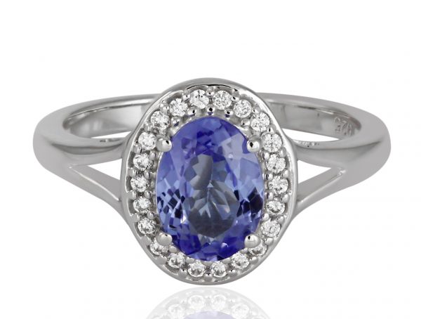 Tanzanite and cubic zirconia ring GWR84076-0