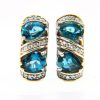 Silver blue topaz earrings GWER016-0