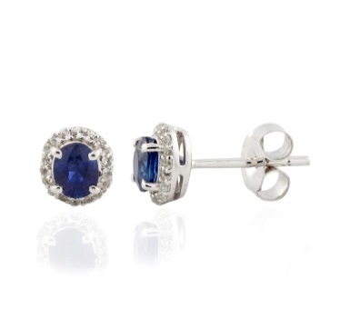 Sterling silver blue sapphire and white topaz earrings GWER86873-0