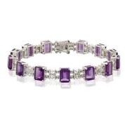 Amethyst and Pearl Sterling Silver bracelet GWBR83183-335