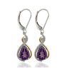 Dangling two tone amethyst earrings GWER86352-0