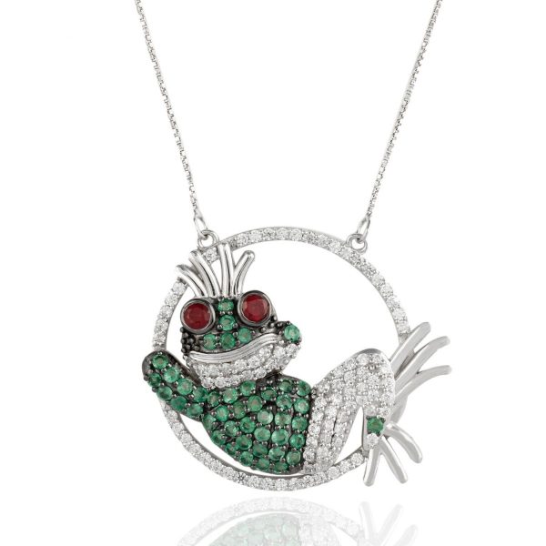 Emerald, Ruby Sterling silver pendant GWP90457-0