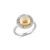 Citrine and cubic ziriconia ring GWR88660-0