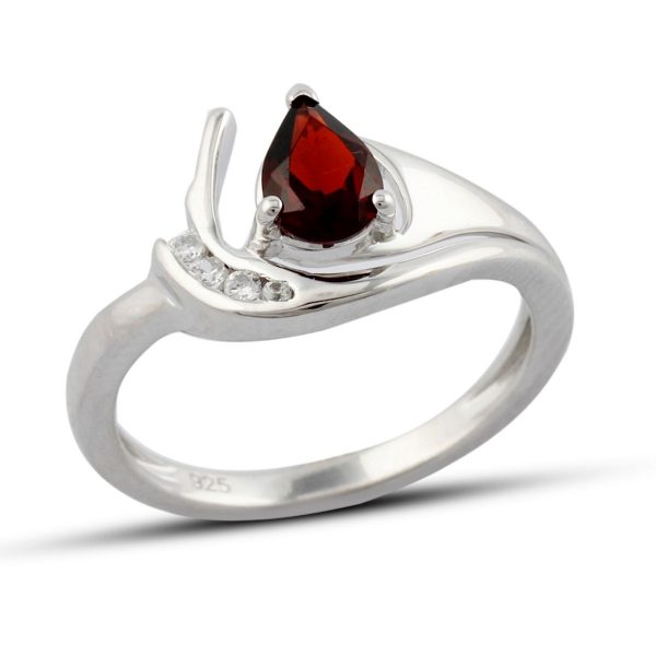 Red garnet and Cubic Zirconia ring GWR86373-0