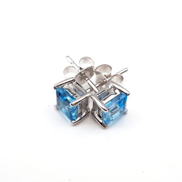 Blue topaz sterling silver earrings GWER87208-2124