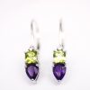 Amethyst and Peridot dangling earrings GWER86353-1036