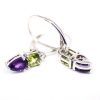 Amethyst and Peridot dangling earrings GWER86353-1038