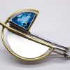 Blue Topaz two toned Sterling silver pendant GWP88585-1239