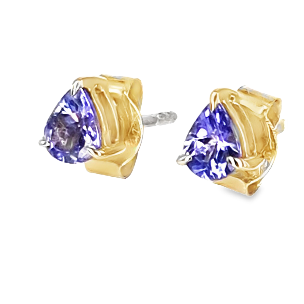 14k Tanzanite Yellow Gold Earrings newest