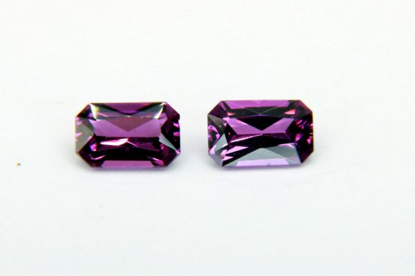 Purple Garnet Octagon radiant cut pairs-0