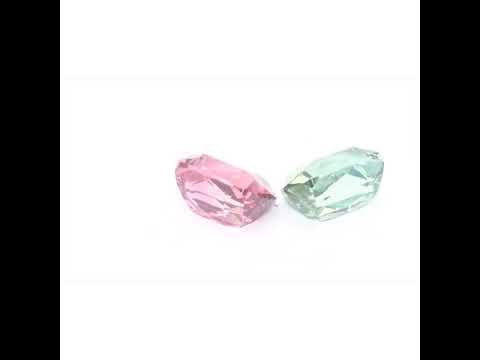 Tourmaline Cushion Reverse pair Bluish Green/Pink TO0002-729