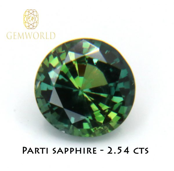 Parti Color Sapphire 2.54 cts Round-0