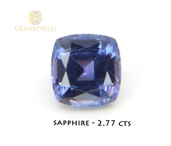 Blue Sapphire Cushion Cut 2.77 cts -0