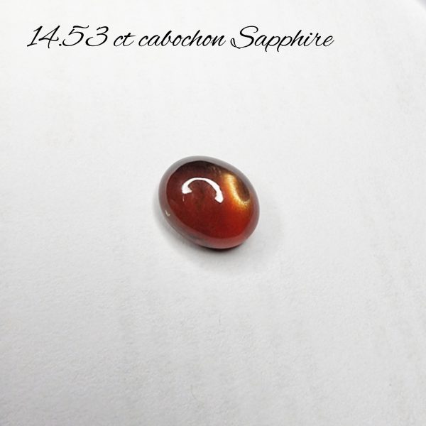 Cabochon Orange Brownish Phenomena Sapphire 14.53 Cts sapp 0038-2161