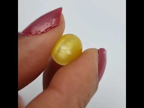 6.56 cts Egg Yellow Catseye Damburite-2477